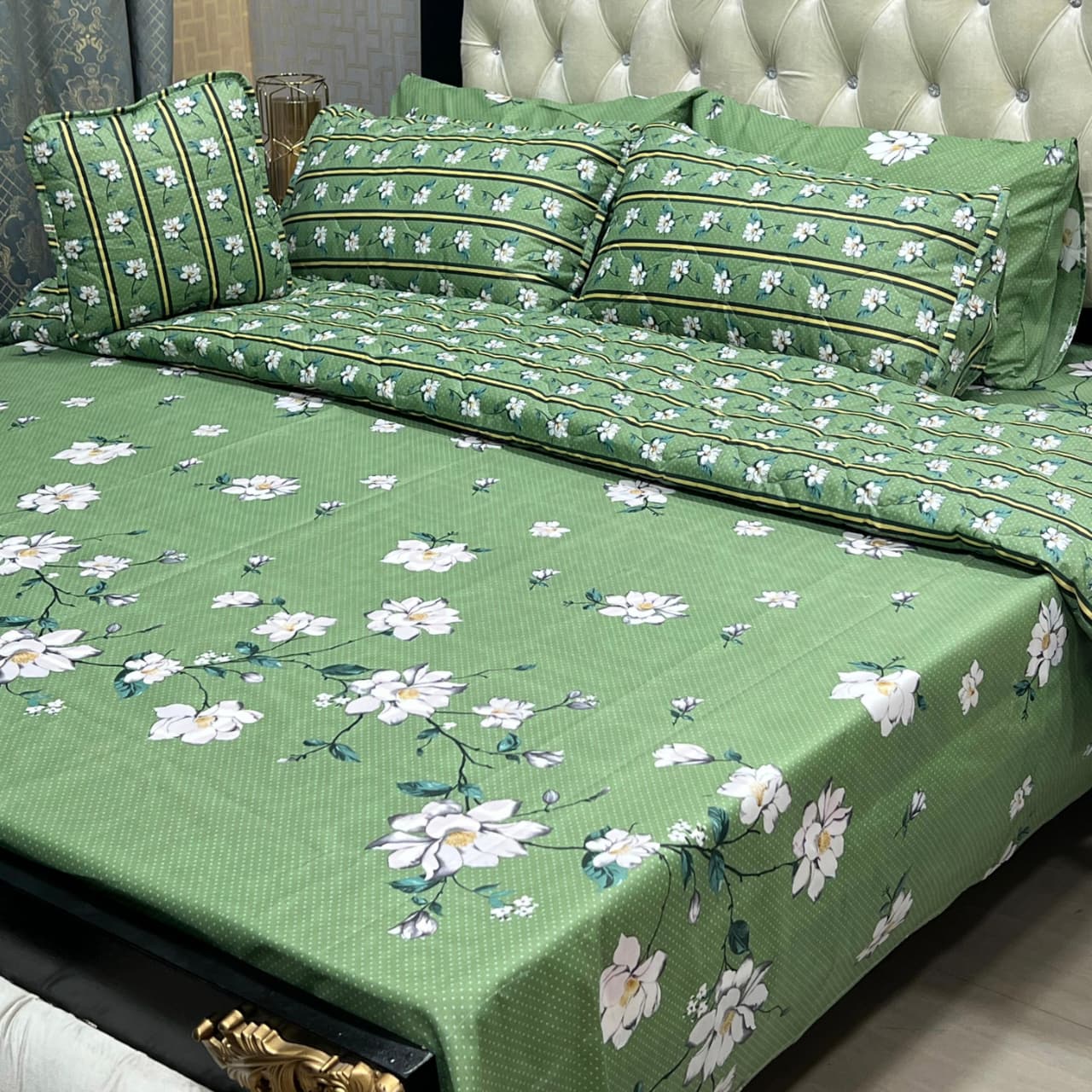 7-Piece Printed Comforter Set – King Size, Cotton Mix (Premium Quality)