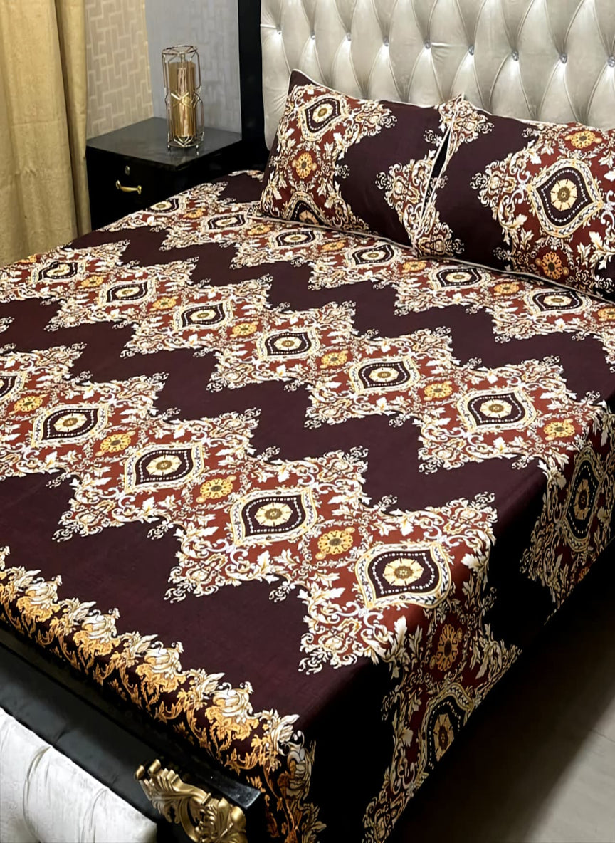 3D Crystal Cotton 3-Piece Bedsheet Set – Lifetime Color & Fabric Guarantee