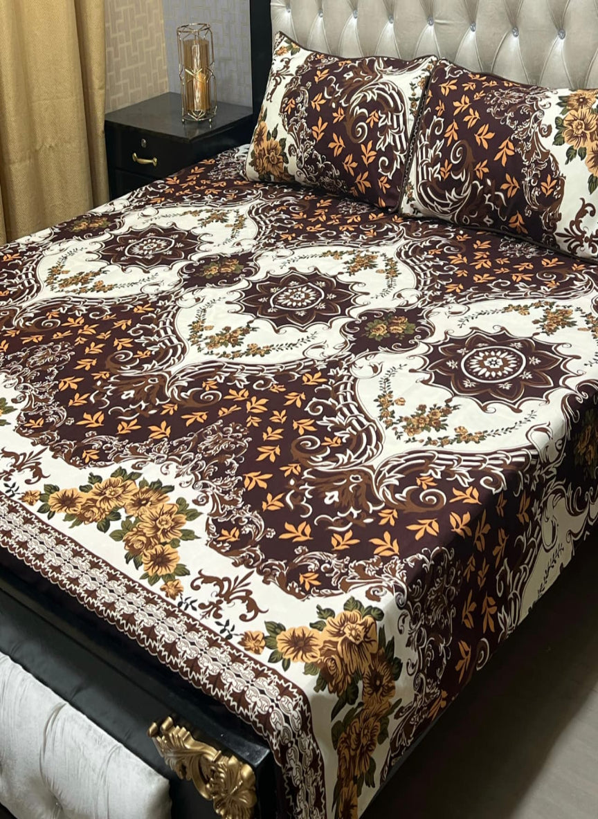3D Crystal Cotton 3-Piece Bedsheet Set – Lifetime Color & Fabric Guarantee