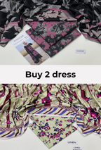 Buy 2 Premium 3-Piece Unstitched Dresses | Dhank & Linen Collection