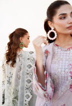 Women Unstitched— Digital Linen 3-Piece &cutwork embroidery