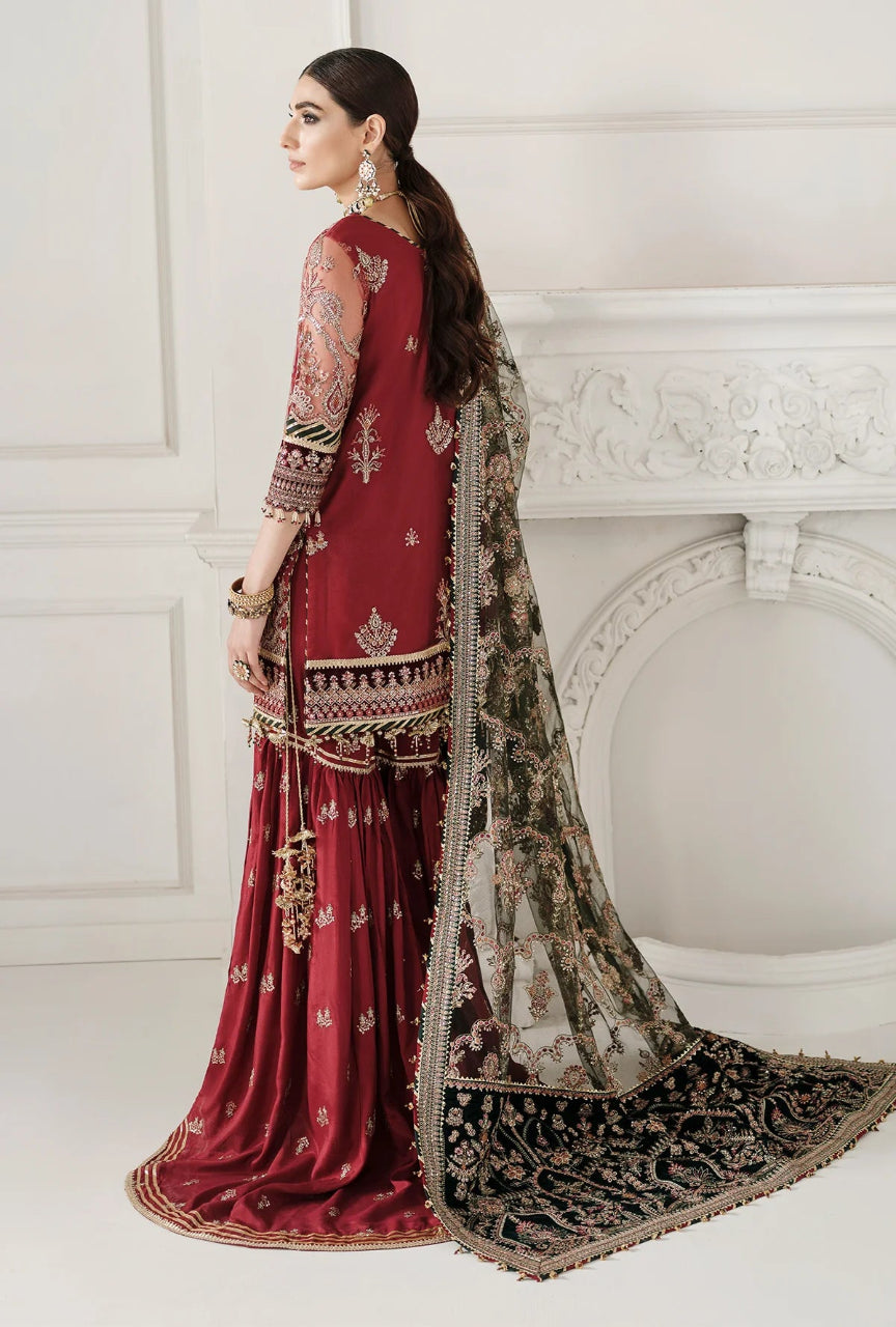 Luxury Net Ensemble – Heavy Sequin Embroidery with Organza Dupatta