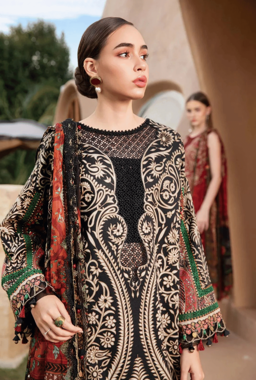 Digital Printed Slub Khaddar 3-Piece Winter Suit — Airjet Quality