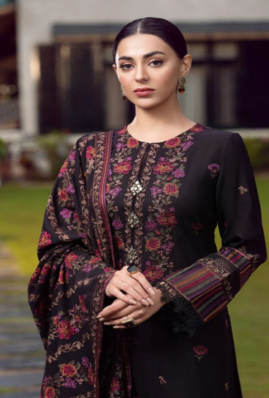 3PC Embroidered Shirt With Heavy Embroidered Dhanak Shawl