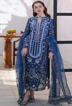 Women unstitched-3PC Embroidered Lawn Shirt with Embroidered Organza Dupatta
