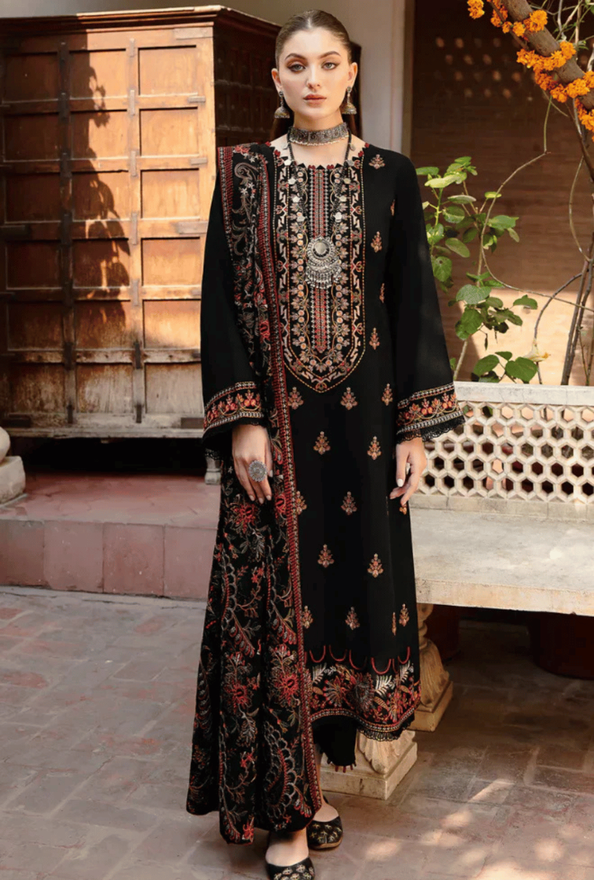 3PC Embroidered Shirt With Heavy Embroidered Dhanak Shawl