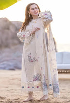 Heavy Embroidered Chickan Kari Lawn Suit ( Four-Sided Embroidered Organza Dupatta )