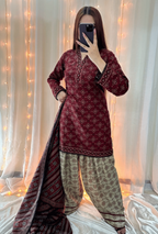 Digital Printed Slub Khaddar 3-Piece
