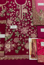 Luxury Semi-Pure Chiffon Embroidered Wedding Dress with Silk Trouser