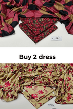 Buy 2 Premium 3-Piece Unstitched Dresses | Dhank & Linen Collection