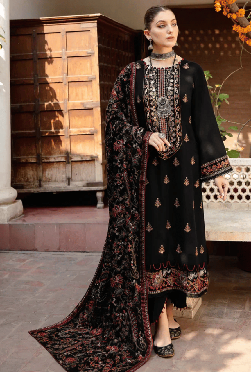 3PC Embroidered Shirt With Heavy Embroidered Dhanak Shawl