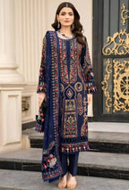 3-Piece Embroidered Suit with Heavy Dhanak Shawl