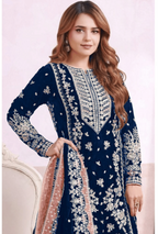 Luxury Micro Velvet Embroidered Suit with Chiffon Dupatta – Handworked Formal Wear