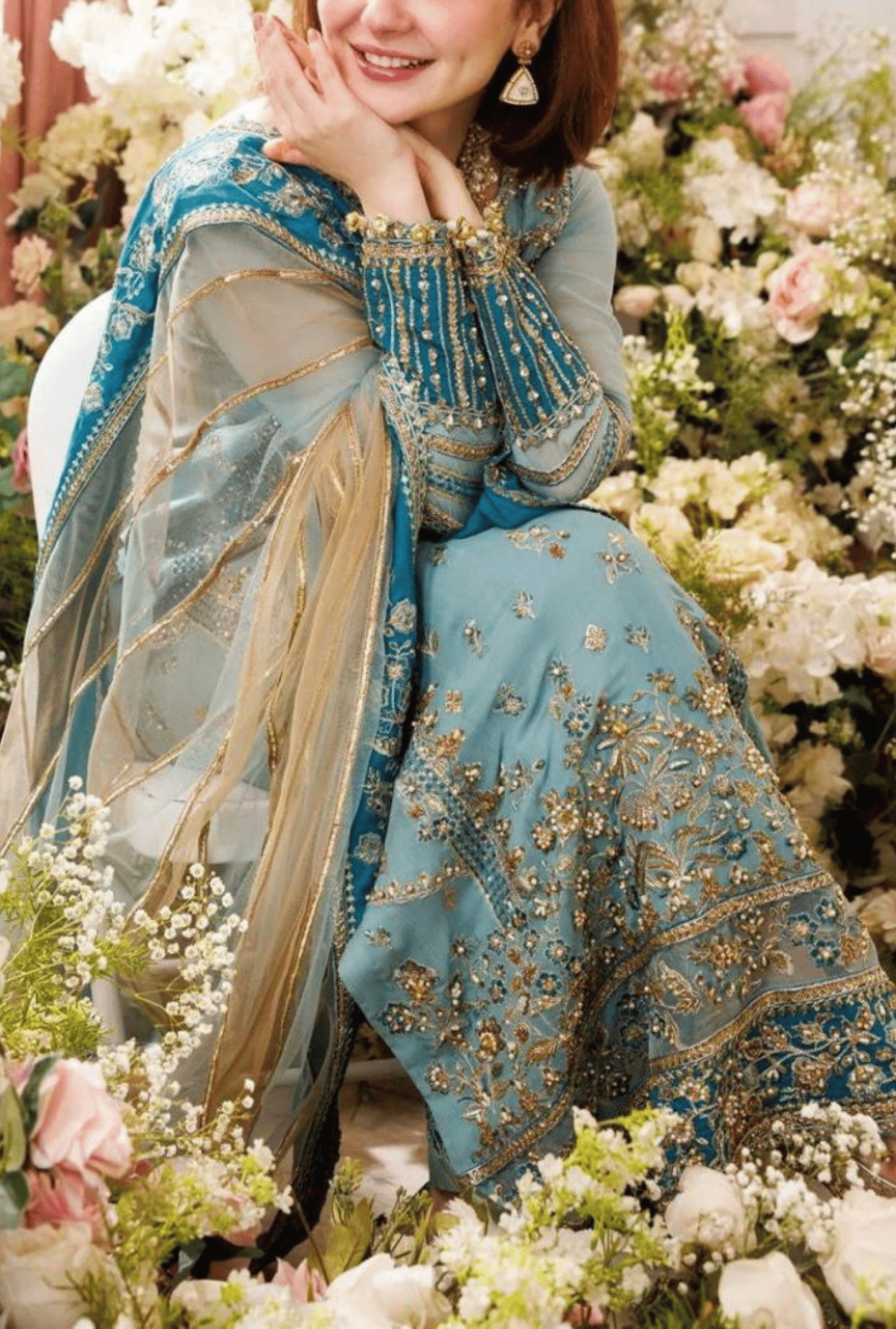 Premium Chiffon Embroidered Suit with Ada Work & Ready-to-Wear Net Dupatta