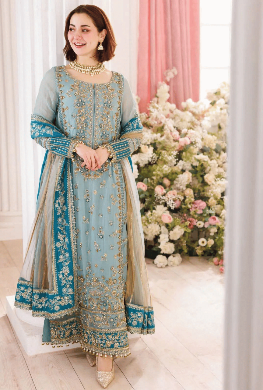 Premium Chiffon Embroidered Suit with Ada Work & Ready-to-Wear Net Dupatta