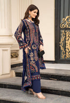 3-Piece Embroidered Suit with Heavy Dhanak Shawl