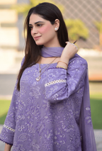 Unstitched 3 Piece Fully Embroidered Lawn Suit With Shiffon Dupatta