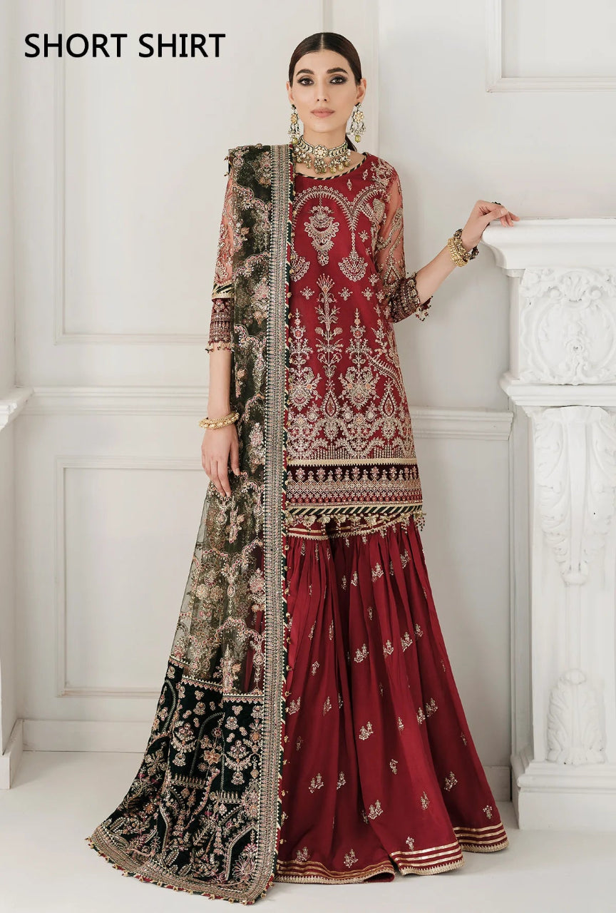 Luxury Net Ensemble – Heavy Sequin Embroidery with Organza Dupatta
