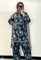 Digital Printed Slub Khaddar 3-Piece