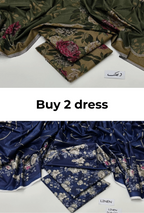 Buy 2 Premium 3-Piece Unstitched Dresses | Dhank & Linen Collection