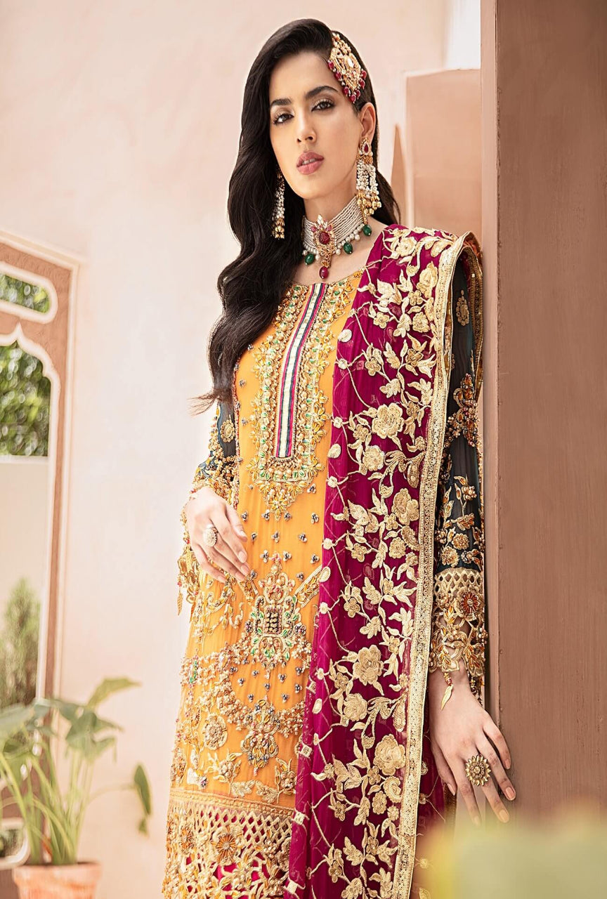 Premium Quality Bridal Chiffon & Net Embroidery