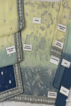 Aiza Minal Premium Chiffon Embroidery Collection – 3PC Unstitched Suit