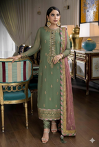 Premium Chiffon — Fully Heavy Embroidered Luxury 3-Piece Suit