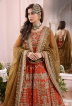 Chiffon Embroidered Frock – 3Pc (With Heavy Handwork & Satin Silk Trouser)