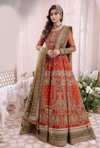 Chiffon Embroidered Frock – 3Pc (With Heavy Handwork & Satin Silk Trouser)