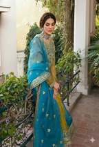 Luxury Organza & Malai Embroidered Suit with Adda Work Dupatta