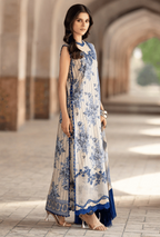 Premium Khaddar Digital Printed Suit with Heavy Embroidered Organza Patches