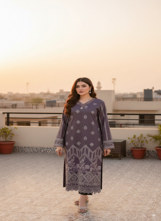 ❄☀ Winter 2025 Hot Collection | Dhanak Embroidered 3-Pcs Suit ☀❄