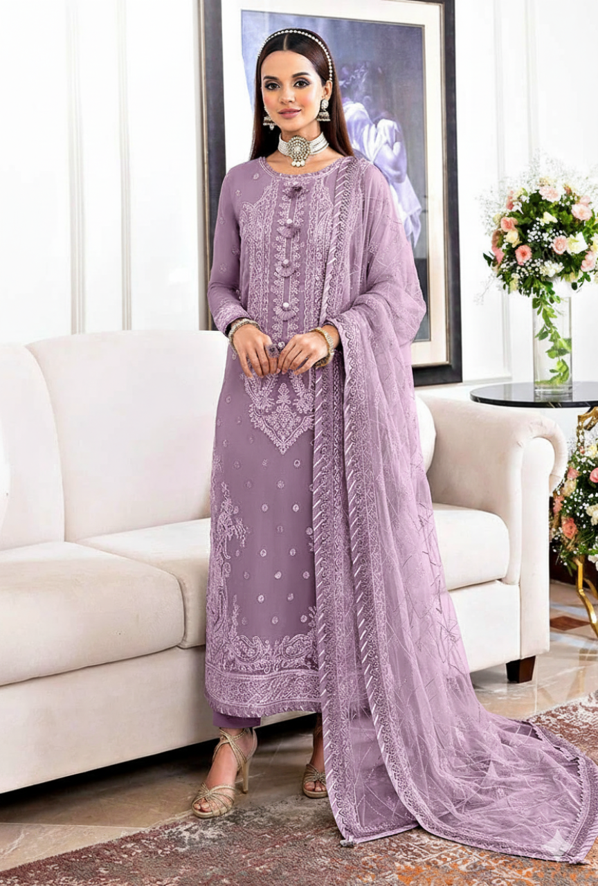 Luxury Fully Embroidered Spangle Work Suit