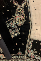 Velvet Heavy Embroidered 3-Piece Suit with Mysori Dupatta