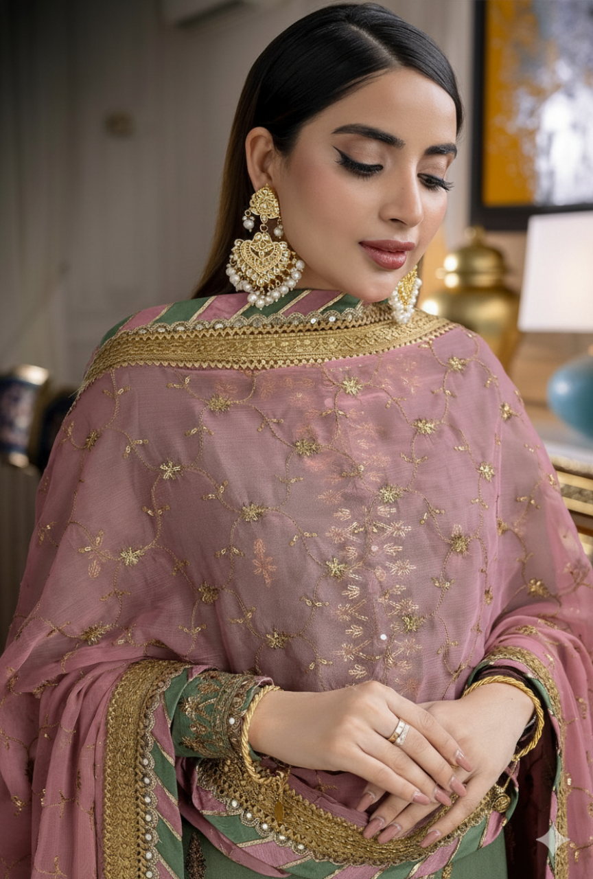 Premium Chiffon — Fully Heavy Embroidered Luxury 3-Piece Suit