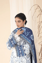 Premium Khaddar Digital Printed Suit with Heavy Embroidered Organza Patches