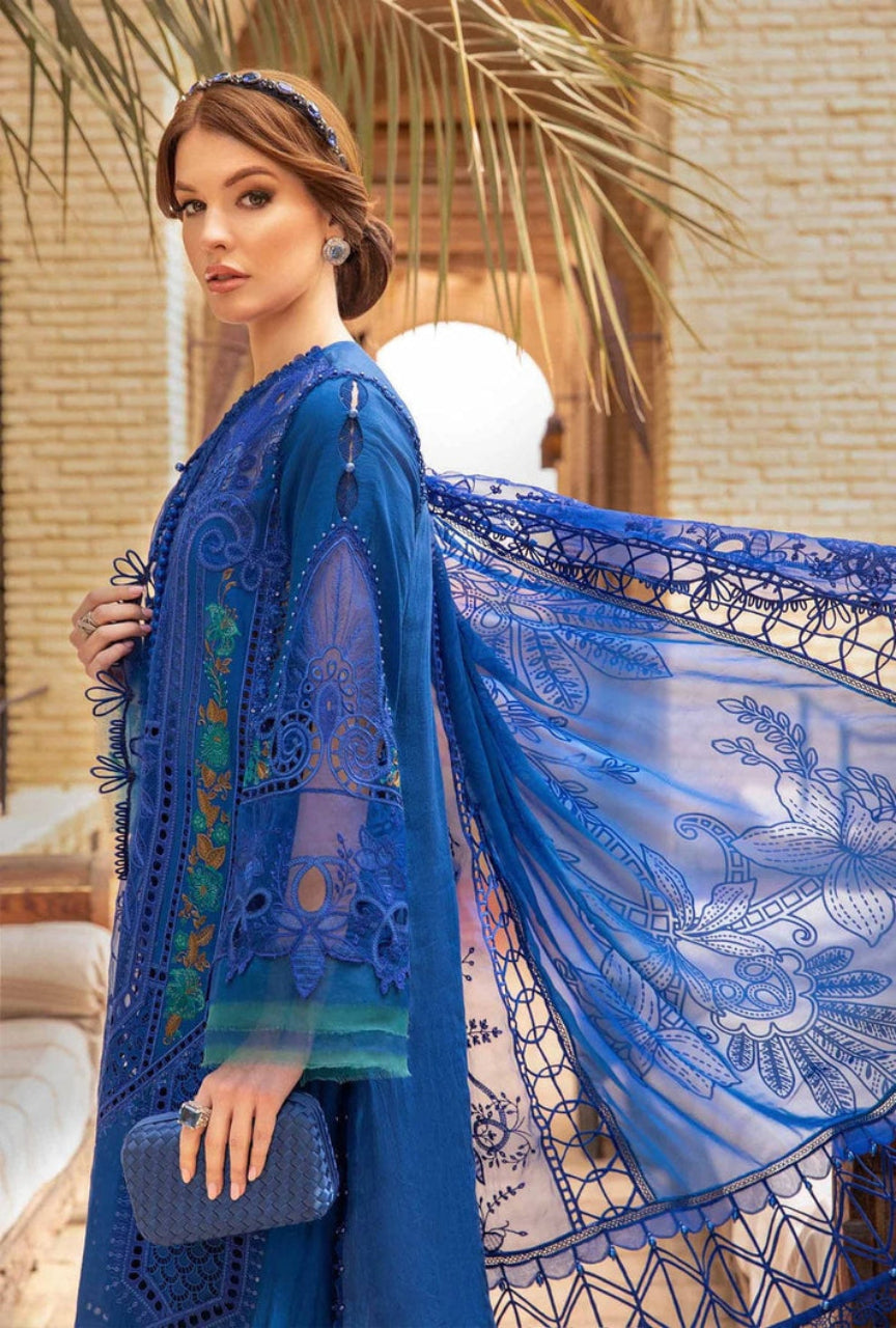 Unstitched 3 Piece Fully Embroidered Chickan Kari Lawn Suit With Embroidered Organza Dupatta