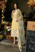 Unstitched 3 Piece Fully Embroidered Chickan Kari Lawn Suit With Printed Silk Dupatta