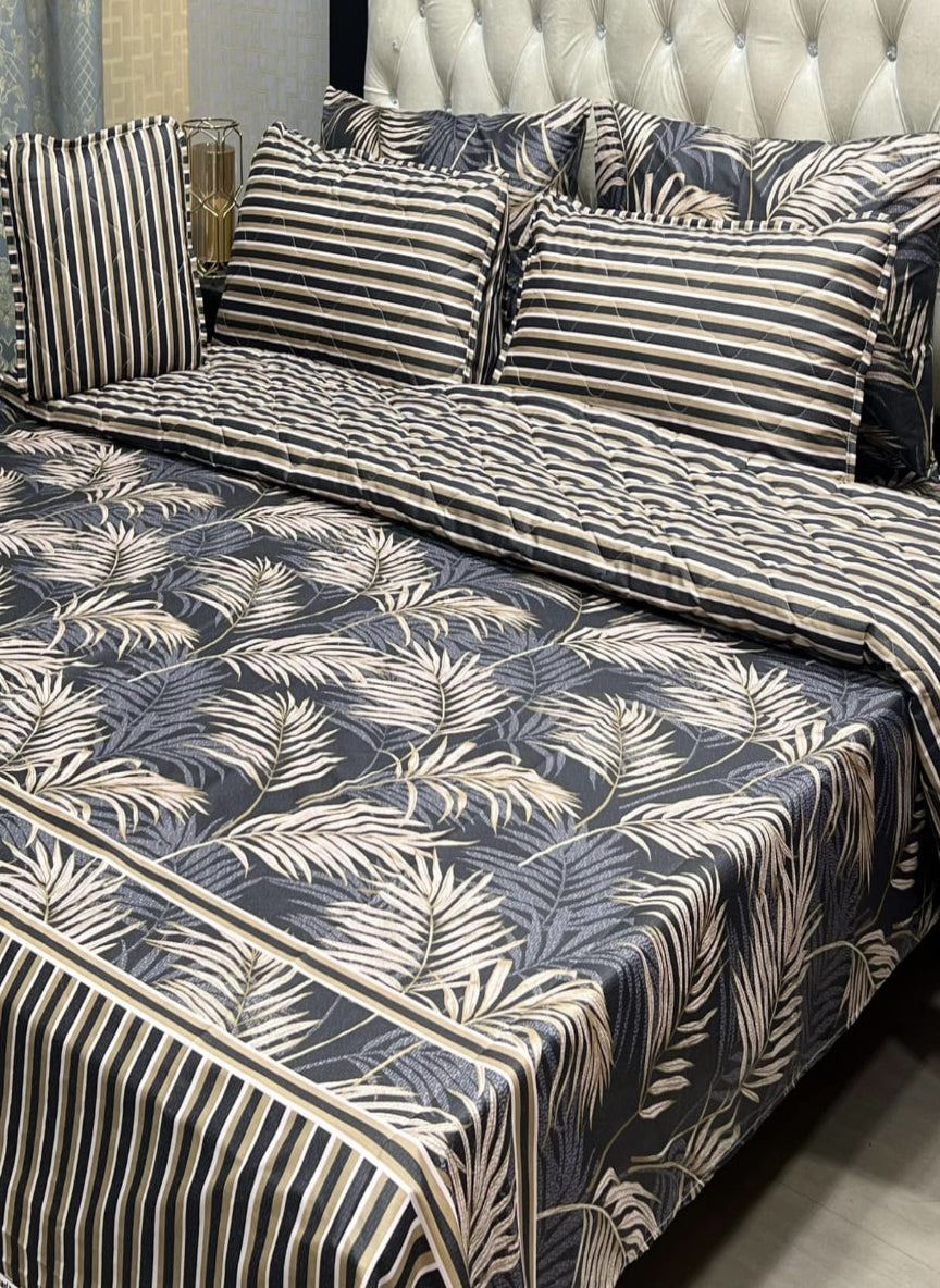 7-Piece Printed Comforter Set – King Size, Cotton Mix (Premium Quality)