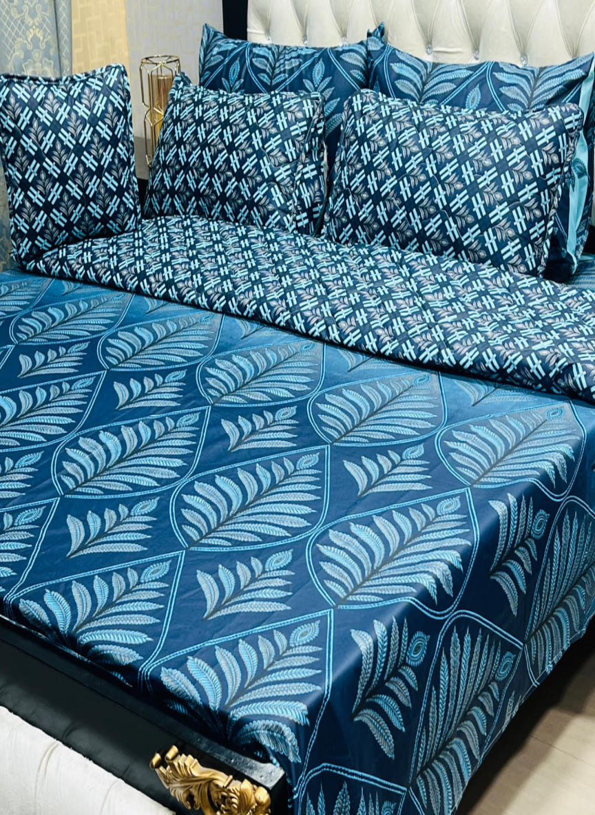 7-Piece Printed Comforter Set – King Size, Cotton Mix (Premium Quality)