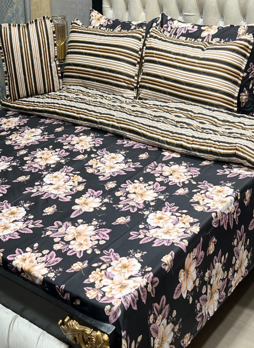 7-Piece Printed Comforter Set – King Size, Cotton Mix (Premium Quality)
