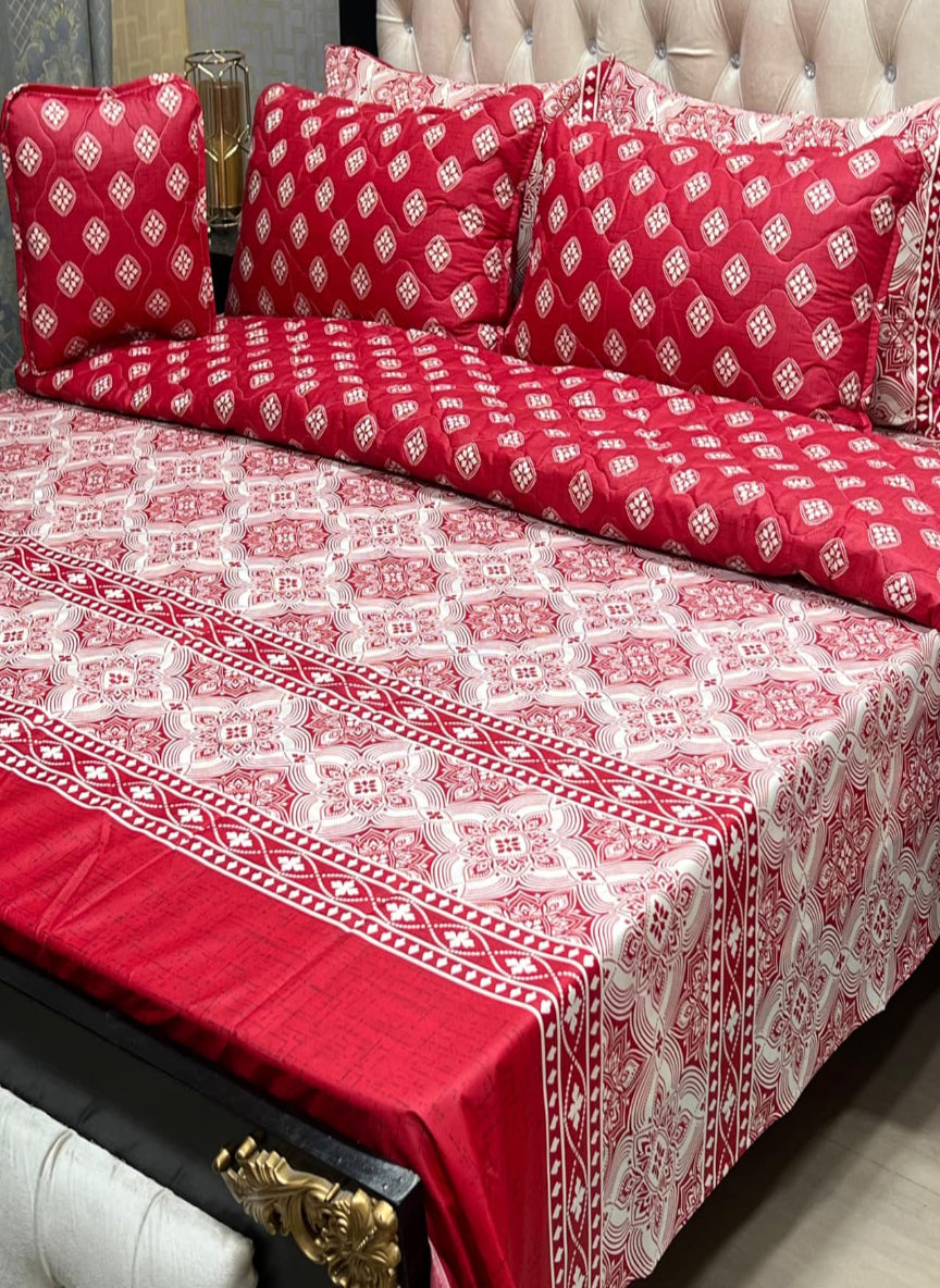 7-Piece Printed Comforter Set – King Size, Cotton Mix (Premium Quality)