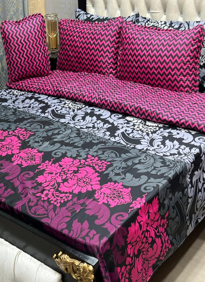 7-Piece Printed Comforter Set – King Size, Cotton Mix (Premium Quality)
