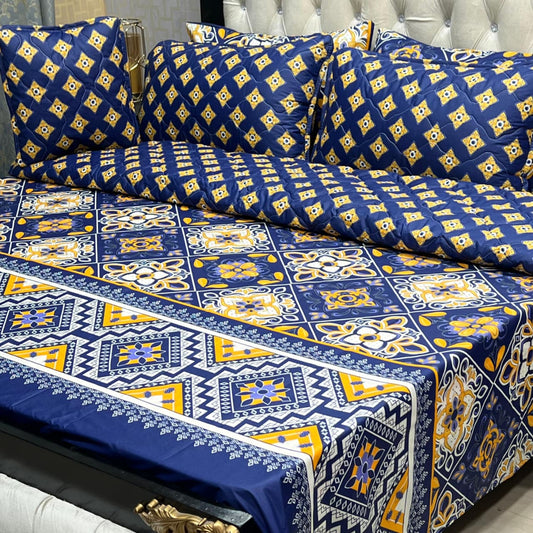 7-Piece Printed Comforter Set – King Size, Cotton Mix (Premium Quality)