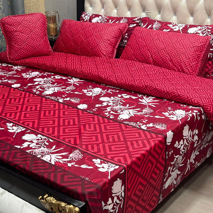 7-Piece Printed Comforter Set – King Size, Cotton Mix (Premium Quality)