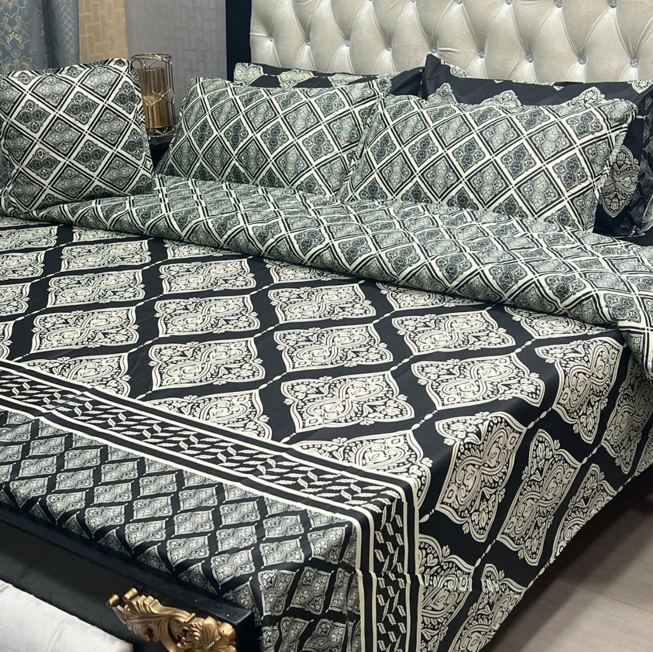 7-Piece Printed Comforter Set – King Size, Cotton Mix (Premium Quality)