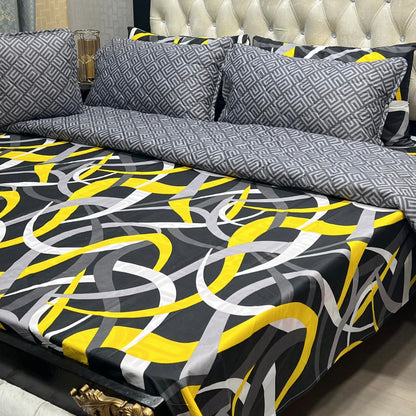 7-Piece Printed Comforter Set – King Size, Cotton Mix (Premium Quality)