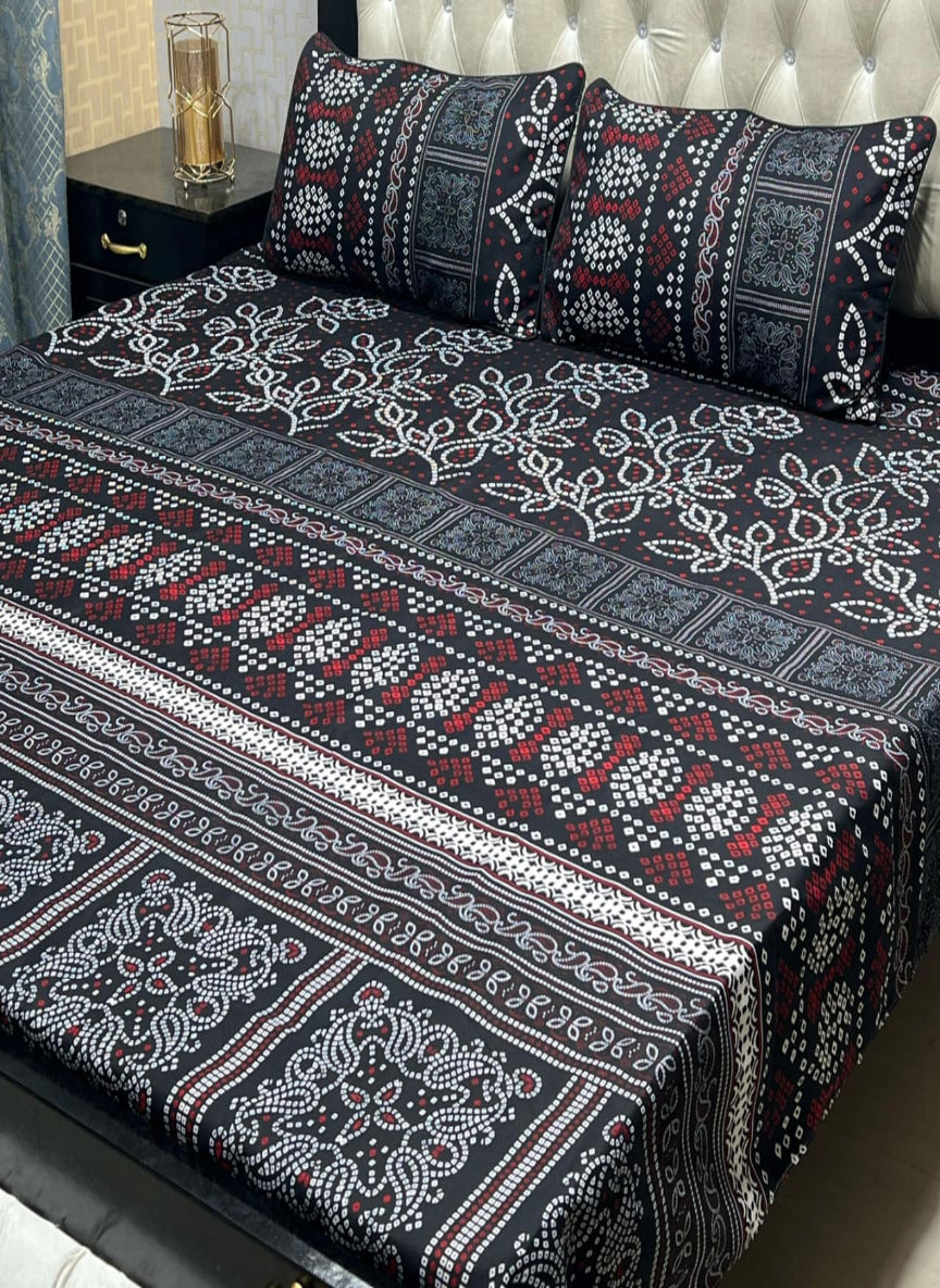 3D Crystal Cotton 3-Piece Bedsheet Set – Lifetime Color & Fabric Guarantee