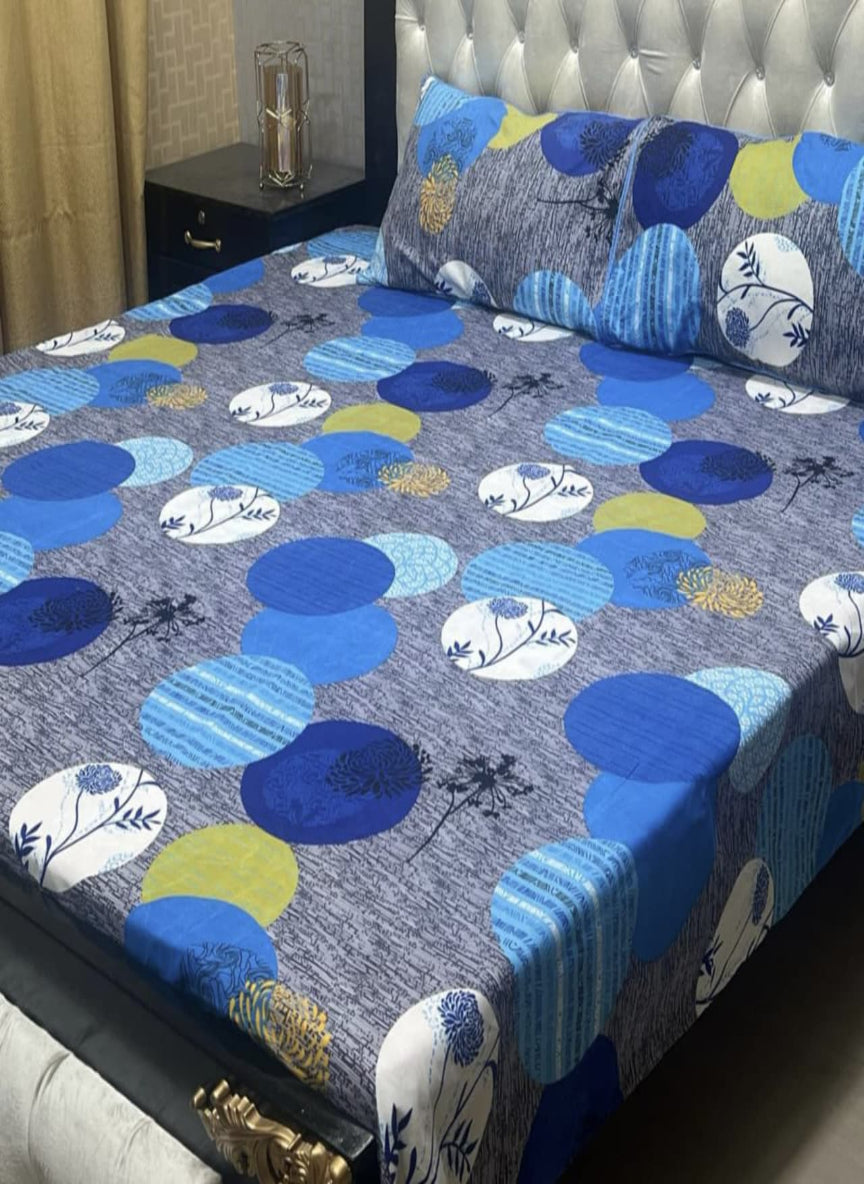 3D Crystal Cotton 3-Piece Bedsheet Set – Lifetime Color & Fabric Guarantee