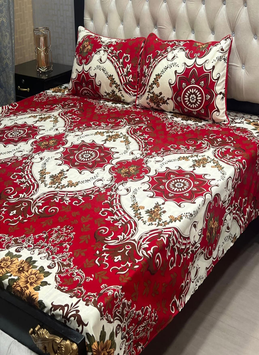 3D Crystal Cotton 3-Piece Bedsheet Set – Lifetime Color & Fabric Guarantee